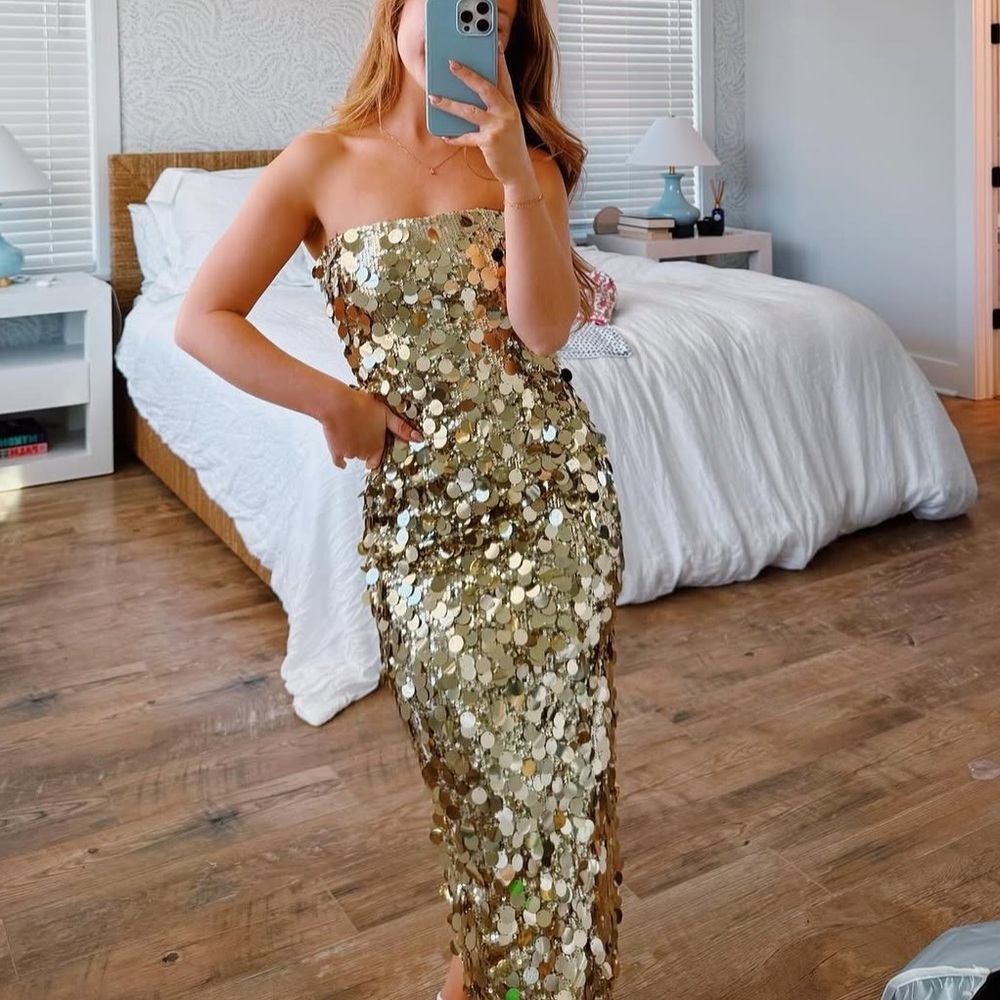 Runaway The Label Gobourne Dress in Gold